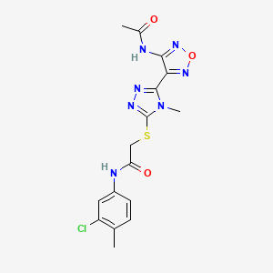 2-({5-[4-(acetylamino)-1,2,5-oxadiazol-3-yl]-4-methyl-4H-1,2,4-triazol-3-yl}sulfanyl)-N-(3-chloro-4-methylphenyl)acetamide