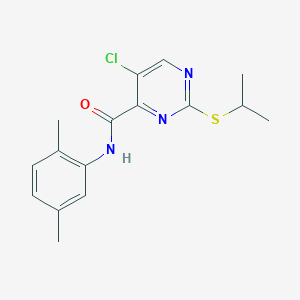 5-chloro-N-(2,5-dimethylphenyl)-2-(propan-2-ylsulfanyl)pyrimidine-4-carboxamide