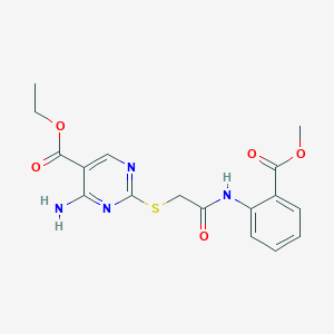 Ethyl 4-amino-2-[(2-{[2-(methoxycarbonyl)phenyl]amino}-2-oxoethyl)sulfanyl]pyrimidine-5-carboxylate