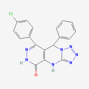 molecular formula C18H12ClN7O B11382667 10-(4-chlorophenyl)-8-phenyl-2,4,5,6,7,11,12-heptazatricyclo[7.4.0.03,7]trideca-1(9),3,5,10-tetraen-13-one 