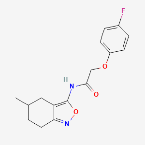 molecular formula C16H17FN2O3 B11382668 2-(4-fluorophenoxy)-N-(5-methyl-4,5,6,7-tetrahydro-2,1-benzoxazol-3-yl)acetamide 