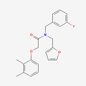 molecular formula C22H22FNO3 B11382682 2-(2,3-dimethylphenoxy)-N-(3-fluorobenzyl)-N-(furan-2-ylmethyl)acetamide 