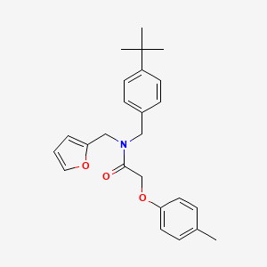 molecular formula C25H29NO3 B11382692 N-(4-tert-butylbenzyl)-N-(furan-2-ylmethyl)-2-(4-methylphenoxy)acetamide 