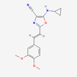 5-(cyclopropylamino)-2-[(E)-2-(3,4-dimethoxyphenyl)ethenyl]-1,3-oxazole-4-carbonitrile