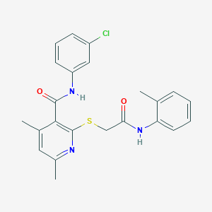 N-(3-chlorophenyl)-4,6-dimethyl-2-({2-[(2-methylphenyl)amino]-2-oxoethyl}sulfanyl)pyridine-3-carboxamide