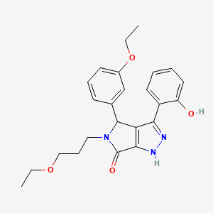 molecular formula C24H27N3O4 B11382743 4-(3-ethoxyphenyl)-5-(3-ethoxypropyl)-3-(2-hydroxyphenyl)-4,5-dihydropyrrolo[3,4-c]pyrazol-6(1H)-one 