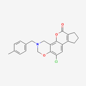 11-chloro-3-(4-methylbenzyl)-3,4,8,9-tetrahydro-2H-cyclopenta[3,4]chromeno[8,7-e][1,3]oxazin-6(7H)-one