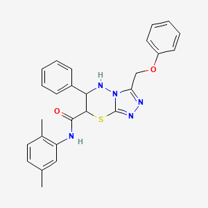 molecular formula C26H25N5O2S B11382764 N-(2,5-dimethylphenyl)-3-(phenoxymethyl)-6-phenyl-6,7-dihydro-5H-[1,2,4]triazolo[3,4-b][1,3,4]thiadiazine-7-carboxamide 