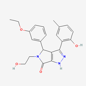 molecular formula C22H23N3O4 B11382797 4-(3-ethoxyphenyl)-5-(2-hydroxyethyl)-3-(2-hydroxy-5-methylphenyl)-4,5-dihydropyrrolo[3,4-c]pyrazol-6(1H)-one 