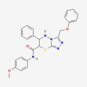 molecular formula C25H23N5O3S B11382806 N-(4-methoxyphenyl)-3-(phenoxymethyl)-6-phenyl-6,7-dihydro-5H-[1,2,4]triazolo[3,4-b][1,3,4]thiadiazine-7-carboxamide 