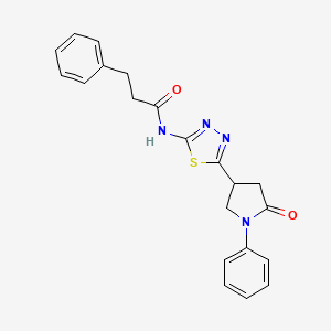 N-[5-(5-oxo-1-phenylpyrrolidin-3-yl)-1,3,4-thiadiazol-2-yl]-3-phenylpropanamide