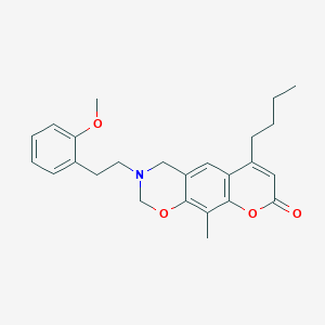 6-butyl-3-[2-(2-methoxyphenyl)ethyl]-10-methyl-3,4-dihydro-2H,8H-chromeno[6,7-e][1,3]oxazin-8-one