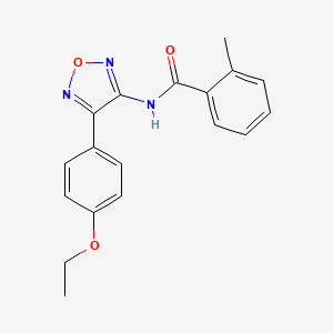 molecular formula C18H17N3O3 B11382886 N-[4-(4-ethoxyphenyl)-1,2,5-oxadiazol-3-yl]-2-methylbenzamide 