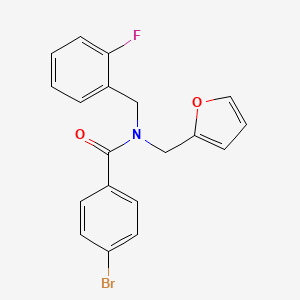 molecular formula C19H15BrFNO2 B11382888 4-bromo-N-(2-fluorobenzyl)-N-(furan-2-ylmethyl)benzamide 