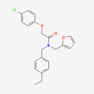 molecular formula C22H22ClNO3 B11382916 2-(4-chlorophenoxy)-N-(4-ethylbenzyl)-N-(furan-2-ylmethyl)acetamide 