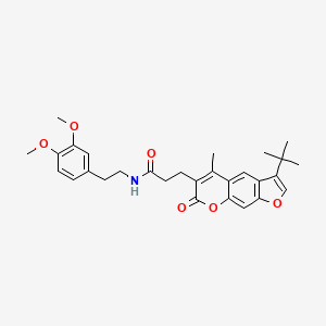 3-(3-tert-butyl-5-methyl-7-oxo-7H-furo[3,2-g]chromen-6-yl)-N-[2-(3,4-dimethoxyphenyl)ethyl]propanamide