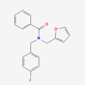 molecular formula C19H16FNO2 B11382955 N-(4-fluorobenzyl)-N-(furan-2-ylmethyl)benzamide 