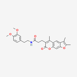 N-[2-(3,4-dimethoxyphenyl)ethyl]-3-(2,3,5-trimethyl-7-oxo-7H-furo[3,2-g]chromen-6-yl)propanamide