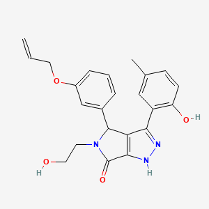 molecular formula C23H23N3O4 B11382972 5-(2-hydroxyethyl)-3-(2-hydroxy-5-methylphenyl)-4-[3-(prop-2-en-1-yloxy)phenyl]-4,5-dihydropyrrolo[3,4-c]pyrazol-6(1H)-one 