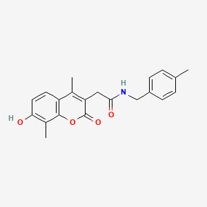 molecular formula C21H21NO4 B11382983 2-(7-hydroxy-4,8-dimethyl-2-oxo-2H-chromen-3-yl)-N-(4-methylbenzyl)acetamide 