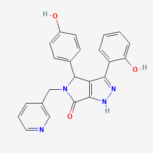 molecular formula C23H18N4O3 B11383006 3-(2-hydroxyphenyl)-4-(4-hydroxyphenyl)-5-(pyridin-3-ylmethyl)-4,5-dihydropyrrolo[3,4-c]pyrazol-6(1H)-one 