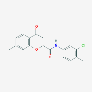 molecular formula C19H16ClNO3 B11383012 N-(3-chloro-4-methylphenyl)-7,8-dimethyl-4-oxo-4H-chromene-2-carboxamide 