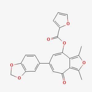 6-(1,3-benzodioxol-5-yl)-1,3-dimethyl-4-oxo-4H-cyclohepta[c]furan-8-yl furan-2-carboxylate