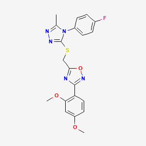 3-(2,4-dimethoxyphenyl)-5-({[4-(4-fluorophenyl)-5-methyl-4H-1,2,4-triazol-3-yl]sulfanyl}methyl)-1,2,4-oxadiazole