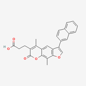 molecular formula C26H20O5 B11383044 3-[5,9-dimethyl-3-(2-naphthyl)-7-oxo-7H-furo[3,2-g]chromen-6-yl]propanoic acid 