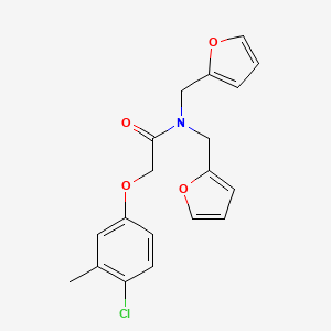 2-(4-chloro-3-methylphenoxy)-N,N-bis(furan-2-ylmethyl)acetamide