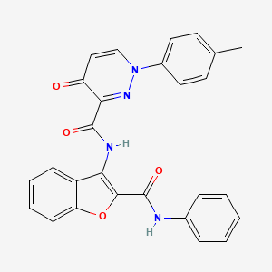 molecular formula C27H20N4O4 B11383048 1-(4-methylphenyl)-4-oxo-N-[2-(phenylcarbamoyl)-1-benzofuran-3-yl]-1,4-dihydropyridazine-3-carboxamide 