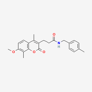 molecular formula C23H25NO4 B11383079 3-(7-methoxy-4,8-dimethyl-2-oxo-2H-chromen-3-yl)-N-(4-methylbenzyl)propanamide 