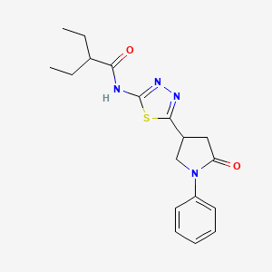 2-ethyl-N-[5-(5-oxo-1-phenylpyrrolidin-3-yl)-1,3,4-thiadiazol-2-yl]butanamide