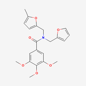 N-(furan-2-ylmethyl)-3,4,5-trimethoxy-N-[(5-methylfuran-2-yl)methyl]benzamide