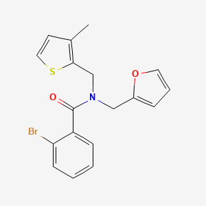 2-bromo-N-[(furan-2-yl)methyl]-N-[(3-methylthiophen-2-yl)methyl]benzamide