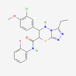 6-(3-chloro-4-methoxyphenyl)-3-ethyl-N-(2-fluorophenyl)-6,7-dihydro-5H-[1,2,4]triazolo[3,4-b][1,3,4]thiadiazine-7-carboxamide