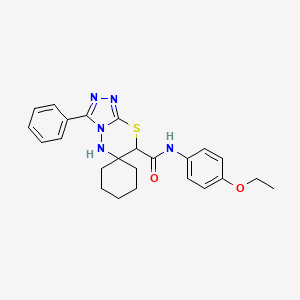 molecular formula C24H27N5O2S B11383153 N-(4-ethoxyphenyl)-3'-phenylspiro[cyclohexane-1,6'-[1,2,4]triazolo[3,4-b][1,3,4]thiadiazine]-7'-carboxamide 