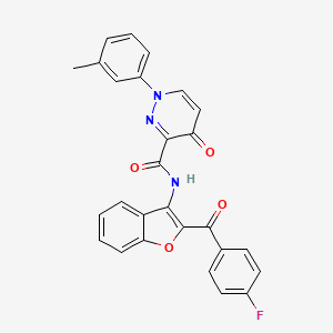 N-[2-(4-fluorobenzoyl)-1-benzofuran-3-yl]-1-(3-methylphenyl)-4-oxo-1,4-dihydropyridazine-3-carboxamide