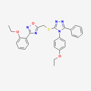 3-(2-ethoxyphenyl)-5-({[4-(4-ethoxyphenyl)-5-phenyl-4H-1,2,4-triazol-3-yl]sulfanyl}methyl)-1,2,4-oxadiazole