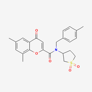 N-(1,1-dioxidotetrahydrothiophen-3-yl)-6,8-dimethyl-N-(4-methylbenzyl)-4-oxo-4H-chromene-2-carboxamide