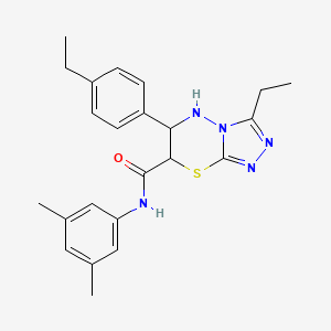 molecular formula C23H27N5OS B11383228 N-(3,5-dimethylphenyl)-3-ethyl-6-(4-ethylphenyl)-6,7-dihydro-5H-[1,2,4]triazolo[3,4-b][1,3,4]thiadiazine-7-carboxamide 