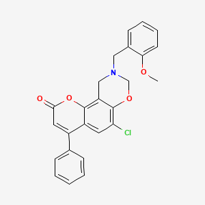 6-chloro-9-(2-methoxybenzyl)-4-phenyl-9,10-dihydro-2H,8H-chromeno[8,7-e][1,3]oxazin-2-one