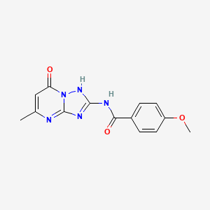 molecular formula C14H13N5O3 B11383252 N-(7-hydroxy-5-methyl[1,2,4]triazolo[1,5-a]pyrimidin-2-yl)-4-methoxybenzamide 