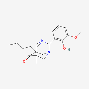 molecular formula C20H28N2O3 B11383253 5-Butyl-2-(2-hydroxy-3-methoxyphenyl)-7-methyl-1,3-diazatricyclo[3.3.1.1~3,7~]decan-6-one 