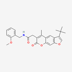 2-(3-tert-butyl-5-methyl-7-oxo-7H-furo[3,2-g]chromen-6-yl)-N-(2-methoxybenzyl)acetamide