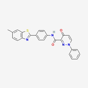 molecular formula C25H18N4O2S B11383267 N-[4-(6-methyl-1,3-benzothiazol-2-yl)phenyl]-4-oxo-1-phenyl-1,4-dihydropyridazine-3-carboxamide 