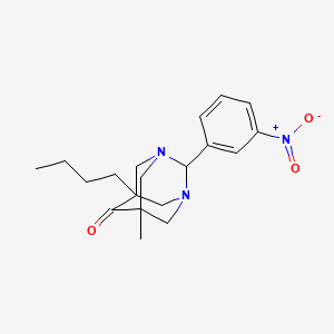 5-Butyl-7-methyl-2-(3-nitrophenyl)-1,3-diazatricyclo[3.3.1.1~3,7~]decan-6-one