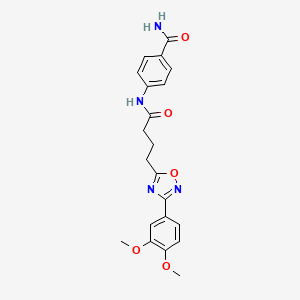 4-({4-[3-(3,4-Dimethoxyphenyl)-1,2,4-oxadiazol-5-yl]butanoyl}amino)benzamide