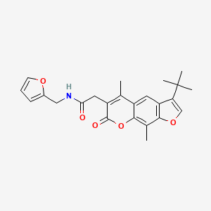 molecular formula C24H25NO5 B11383327 2-(3-tert-butyl-5,9-dimethyl-7-oxo-7H-furo[3,2-g]chromen-6-yl)-N-(furan-2-ylmethyl)acetamide 