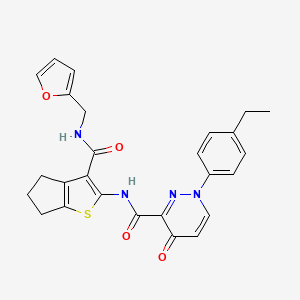 1-(4-ethylphenyl)-N-{3-[(furan-2-ylmethyl)carbamoyl]-5,6-dihydro-4H-cyclopenta[b]thiophen-2-yl}-4-oxo-1,4-dihydropyridazine-3-carboxamide